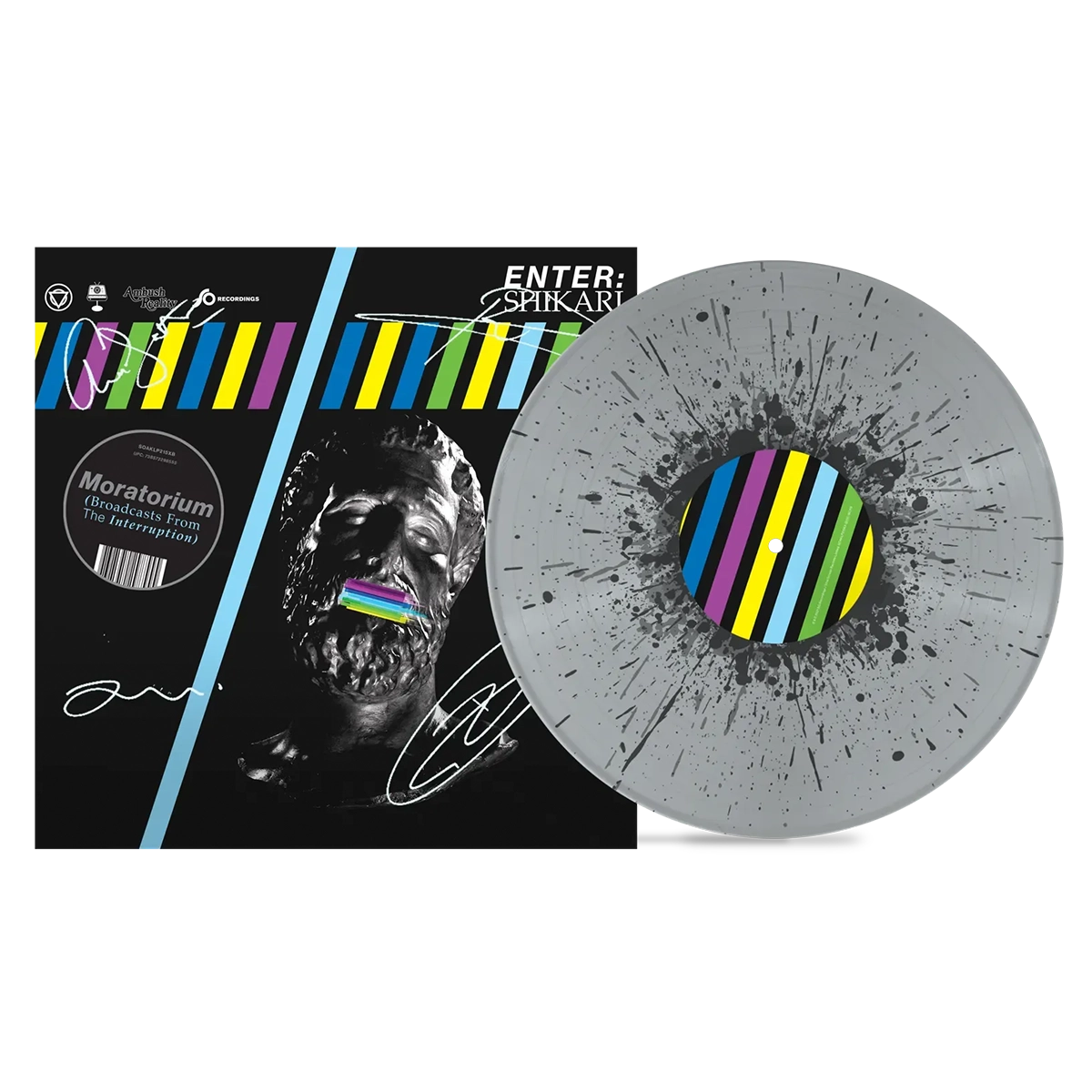 Signed! Moratorium (Broadcasts From The Interruption) Grey x Black Splatter 12" Vinyl